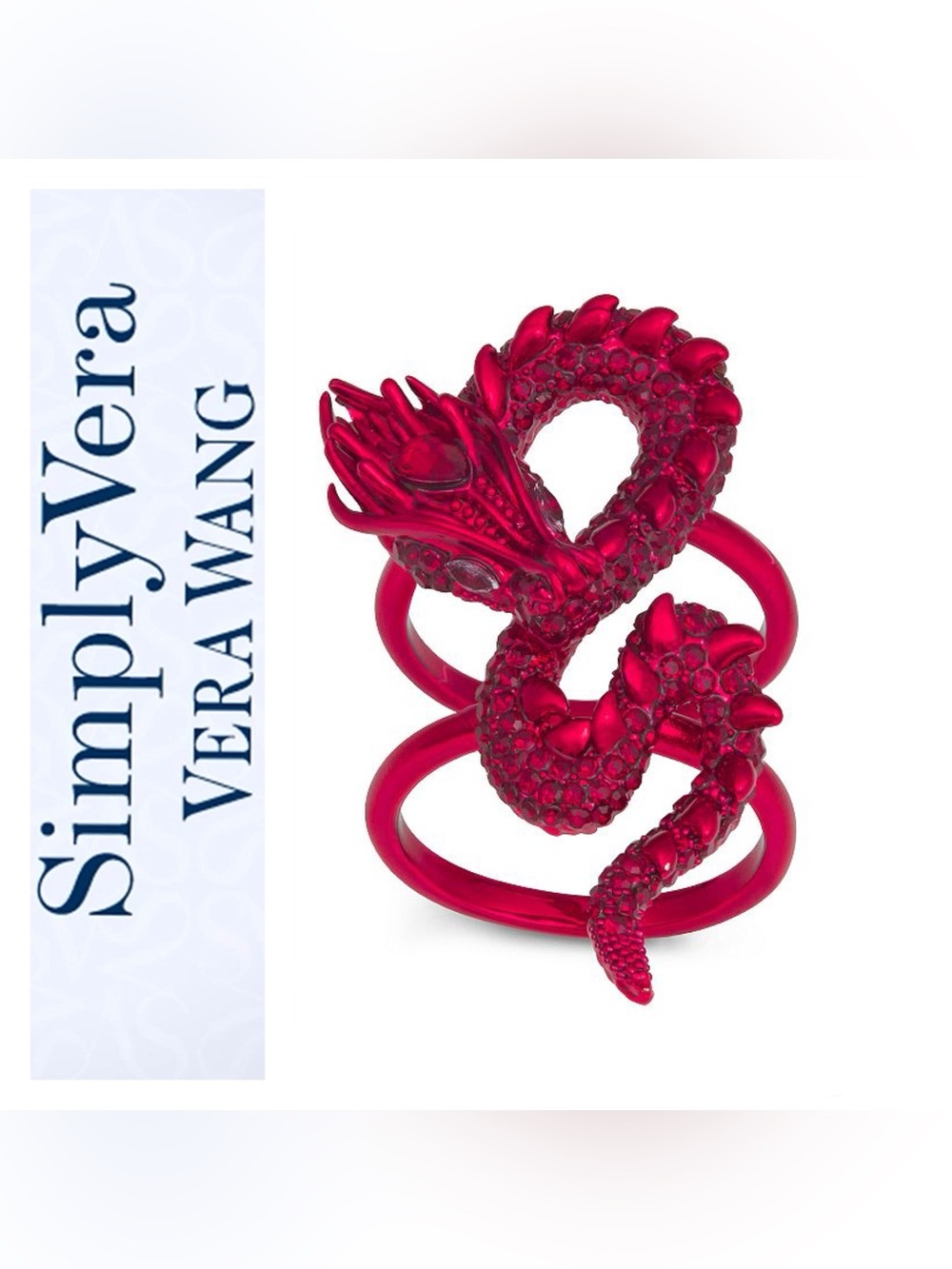 🌟🌟 Simply Vera Wang Red Dragon Coil Ring